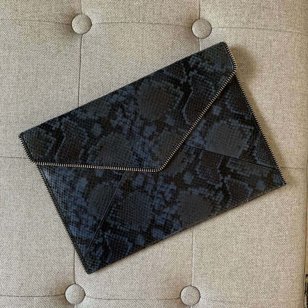Rebecca Minkoff Leo Clutch Blue Snake